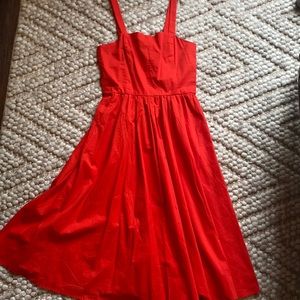 Mango Red Cotton Dress